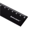 Линейка пластиковая 15 см BRAUBERG, непрозрачная, черная, 210774 210774