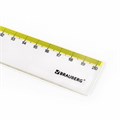Линейка пластиковая 20 см BRAUBERG "FRESH ZONE", прозрачная, с желтой шкалой, 210749 210749