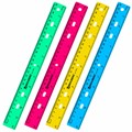 Линейка пластиковая 30 см, BRAUBERG "Crystal", тонированная, ассорти, 210291 210291