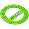 Транспортир 12 см, 360 градусов, ПИФАГОР, прозрачный, неоновый, ассорти, 210621 210621