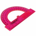Транспортир 8 см, 180 градусов, ПИФАГОР, прозрачный, неоновый, ассорти, 210792 210792