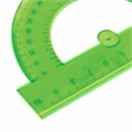 Транспортир пластик 10 см, 180 градусов, BRAUBERG, прозрачный, неоновый, ассорти, 210620 210620
