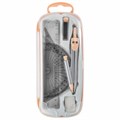 Готовальня BRAUBERG SCHOOL KIT, 9 предметов, циркуль 125 мм, чертежные принадлежности, персиковый цвет, 210715 210715