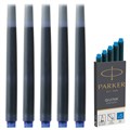 Картриджи чернильные PARKER "Cartridge Quink", КОМПЛЕКТ 5 штук, смываемые чернила, синие, 1950383 142386