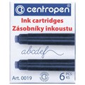 Картриджи чернильные СИНИЕ CENTROPEN, КОМПЛЕКТ 6 шт., 0019/6, 1 0019 0601 143686