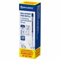 Стержень шариковый BRAUBERG, КОМПЛЕКТ 20 штук, СИНИЙ, тип PARKER, 98 мм, металлический корпус, линия письма 0,5 мм, 170406 170406