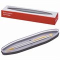Ручка подарочная шариковая BRAUBERG Piano, СИНЯЯ, корпус серебристый с золотистым, линия письма 0,5 мм, 143472 143472