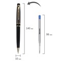 Ручка подарочная шариковая BRAUBERG Sonata, СИНЯЯ, корпус золотистый с черным, линия письма 0,5 мм, 143483 143483
