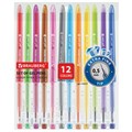 Ручки гелевые BRAUBERG DIAMOND, НАБОР 12 ЦВЕТОВ, узел 0,5 мм, линия письма 0,25 мм, 143377 143377
