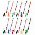 Ручки гелевые ЮНЛАНДИЯ, НАБОР 12 ЦВЕТОВ, корпус с печатью, узел 0,5 мм, линия письма 0,35 мм, 142800 142800