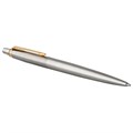 Ручка гелевая PARKER "Jotter Stainless Steel GT", корпус серебристый, позолоченные детали, черная, 2020647 142843