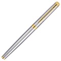 Ручка подарочная перьевая WATERMAN "Hemisphere Stainless Steel GT", серебристый корпус, позолоченные детали, синяя, S0920310 141691