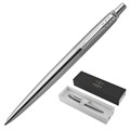 Ручка шариковая PARKER "Jotter Core Stainless Steel CT", корпус серебристый, детали хром, синяя, 1953170 142378