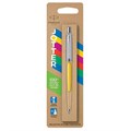 Ручка шариковая PARKER "Jotter Orig Yellow", корпус желтый, нержавеющая сталь, блистер, синяя, 2076056 143862