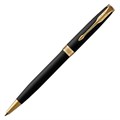 Ручка шариковая PARKER "Sonnet Core Matt Black GT", черный матовый лак, позолота, черная, 1931519 142359
