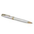 Ручка шариковая PARKER "Sonnet Core Stainless Steel GT", корпус серебро, позолота, черная, 1931507 142363
