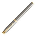 Ручка-роллер PARKER "IM Core Brushed Metal GT", серебристый матовый лак, позолота, черная, 1931663 142541