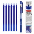 Ручка стираемая гелевая + 9 стержней в ПЛАСТИКОВОЙ ТУБЕ, СИНЯЯ, игольчатый наконечник 0,5 мм, линия 0,35 мм, BRAUBERG, 144093 144093
