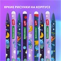 Ручки стираемые гелевые BRAUBERG KIDS "AMONG CATS", СИНИЕ, КОМПЛЕКТ 12 ШТУК, игольчатый наконечник 0,5 мм, линия 0,35 мм, 144099 144099
