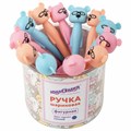 Ручка фигурная шариковая ЮНЛАНДИЯ "Мишка", мягкий силиконовый корпус, ассорти, СИНЯЯ, пишущий узел 0,7 мм, 143780 143780