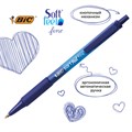 Ручки шариковые автоматические с грипом BIC "Soft Feel Fine", НАБОР 3 шт., линия письма 0,8 мм, блистер, 893221 143983