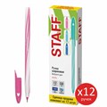Ручка шариковая STAFF "CANDY PASTEL", синяя, ВЫГОДНЫЙ КОМПЛЕКТ 12 шт., узел 0,6 мм, линия 0,3 мм, 144237 144237