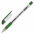 Ручка шариковая масляная с грипом BRAUBERG "Max-Oil", ЗЕЛЕНАЯ, игольчатый узел 0,7 мм, линия письма 0,35 мм, 142144 142144