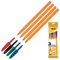 Ручки шариковые BIC "Orange Original", НАБОР 4 ЦВЕТА, узел 0,8 мм, линия 0,3 мм, пакет, 8308541 140966