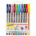 Ручки шариковые масляные ЮНЛАНДИЯ "КЛАССНАЯ", НАБОР 10 цветов, узел 0,7 мм, линия письма 0,35 мм, 143535 143535
