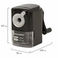 Точилка механическая BRAUBERG "STYLE", для ч/гр и цветных карандашей (в том числе утолщенных), крепление к столу, корпус черный, 228482 228482