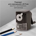 Точилка механическая BRAUBERG "STYLE", для ч/гр и цветных карандашей (в том числе утолщенных), крепление к столу, корпус черный, 228482 228482