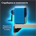 Точилка механическая BRAUBERG ULTRA для чернографитных и цветных карандашей, крепление к столу, цвет корпуса голубой с черным, 271342 271342