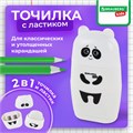 Точилка с ластиком 2 в 1 BRAUBERG KIDS "Панда", 2 отверстия, блистер, 271988 271988