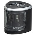 Точилка электрическая BRAUBERG DUAL (для 2 диаметров карандашей!), 4 батарейки АА, черная, 270581 270581
