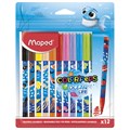 Фломастеры MAPED COLOR'PEPS "Ocean Life", 12 цветов, смываемые, вентилируемый колпачок, 845701 152559