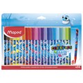 Фломастеры MAPED COLOR'PEPS "Ocean Life", 24 цвета, смываемые, вентилируемый колпачок, 845703 152560
