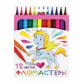 Фломастеры ПИФАГОР "ЕДИНОРОГ", 12 цветов, вентилируемый колпачок, 152448 152448