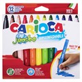 Фломастеры утолщенные CARIOCA "Jumbo", 12 цветов, суперсмываемые, вентилируемый колпачок, картонная упаковка, 40569 150159
