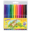 Фломастеры ЮНЛАНДИЯ 12 цветов, "УРОКИ РИСОВАНИЯ", вентилируемый колпачок, ПВХ, 151416 151416