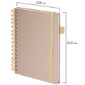 Бизнес-тетрадь на гребне А5 148х216мм BRAUBERG Calipso под кожу, резинка, клетка, 80л, бежевый, 116254 116254