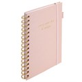 Бизнес-тетрадь на гребне А5 148х216мм BRAUBERG Calipso под кожу, резинка, клетка, 80л, розовая, 116251 116251
