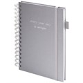 Бизнес-тетрадь на гребне А5 148х216мм BRAUBERG Calipso под кожу, резинка, клетка, 80л, серая, 116253 116253