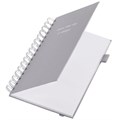Бизнес-тетрадь на гребне А5 148х216мм BRAUBERG Calipso под кожу, резинка, клетка, 80л, серая, 116253 116253