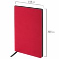 Блокнот А5 (148x218 мм), BRAUBERG "Metropolis Mix", под кожу, 80 л., клетка, красный, 111039 111039