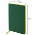 Блокнот А5 (148x218 мм), BRAUBERG "Metropolis Mix", под кожу, 80 л., клетка, темно-зеленый, 111037 111037