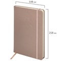 Блокнот А5 (148x218 мм), BRAUBERG "Metropolis Special", под кожу, 80 л., резинка, клетка, медный, 113334 113334