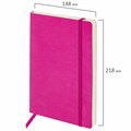 Блокнот А5 (148x218 мм), BRAUBERG "Metropolis Ultra", под кожу, 80 л., резинка, клетка, розовый, 111024 111024