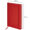 Блокнот А5 138x213мм BRAUBERG Basic, под кожу, 80л, клетка, красный, 116228 116228