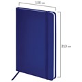 Блокнот А5 138x213мм BRAUBERG Basic, под кожу, 80л, клетка, синий, 116229 116229