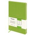 Блокнот А5 148x218 мм, BRAUBERG Metropolis X, под кожу, 80 л., резинка, клетка, светло-зеленый, 111033 111033